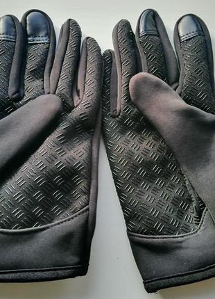 Зимние осенние перчатки лыжные вело-мото сенсорные черные размер s robesbon8 фото