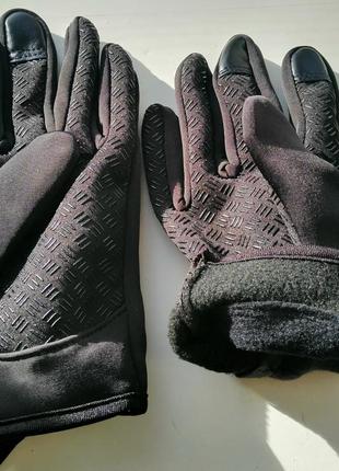 Зимние осенние перчатки лыжные вело-мото сенсорные черные размер s robesbon9 фото