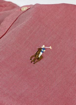 Однотонная рубашка polo ralph lauren slim fit chambray oxford в стиле old money олд мани оригинал размер l3 фото