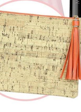 Стильна бежева косметичка з коркової еко-шкіри мері кей mary kay