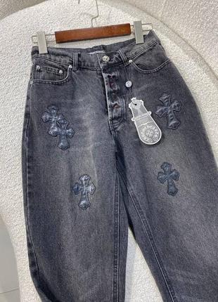 Джинсы в стиле chrome hearts3 фото