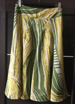 Изумительная шёлковая юбка клёш в принт monsoon2 фото