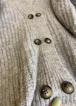 Мягкий оверсайз кардиган зара, серый свитер свободный крой, кофта, теплый джемпер, кофточка, свитерок7 фото