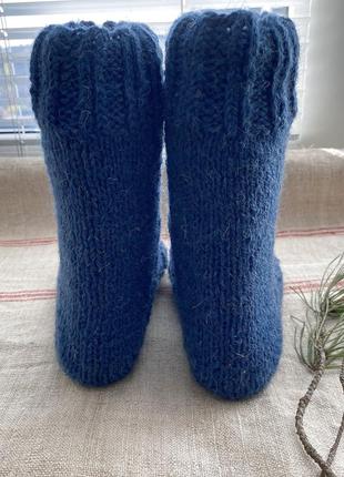 Носки шерстяные ажурные 36-37 размер цвет синий джинс4 фото