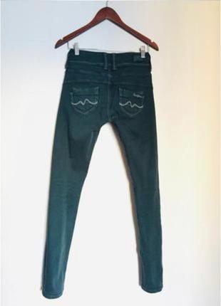 Джинсы оригинал pepe jeans темно-зелёные3 фото
