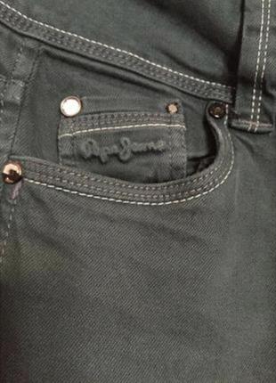 Джинсы оригинал pepe jeans темно-зелёные6 фото