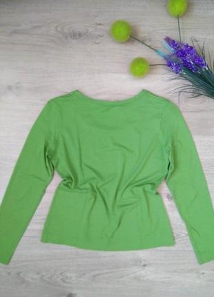 Трендовый вискозный оливковый лонгслив apanage цвета зеленого яблока свитшот женский салатовый3 фото