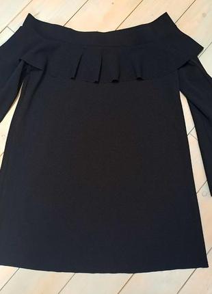 Чорна сукня з відкритими плечима8 фото