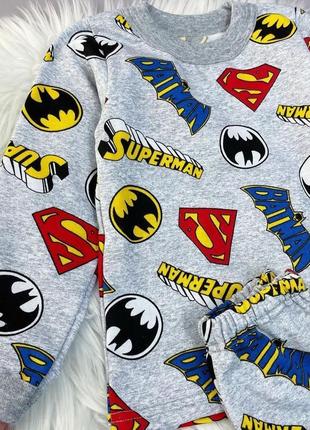 Утеплена піжама бетмен, супермен,людина павук, утеплена піжама для хлопчика р86-1222 фото