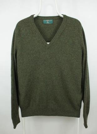 Качественный шерстяной джемпер свитер alan paine pure lambswool v-neck sweater jumper