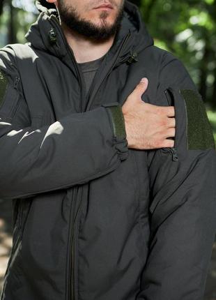 Зимова утеплена куртка thermo-loft, олива5 фото