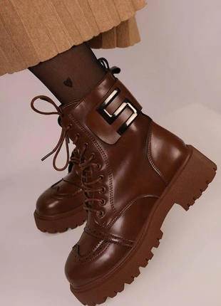 Ботинки женские зимние коричневые с3371 фото