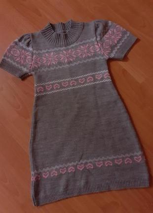 ❗❗❗ турецкое вязаное платье для девочек 5-7 лет