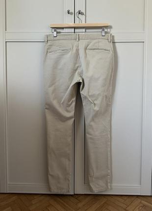 Мужские бежевые коттоновые брюки topman4 фото