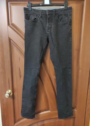 Чоловічі джинси скінни завужені сіро-чорного кольору на р.46-48/w32l34