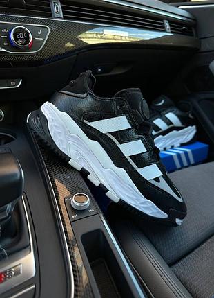 Мужские кроссовки adidas niteball black white leather m