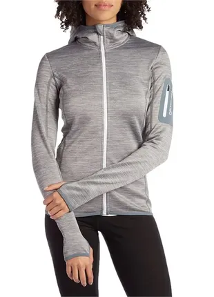 Качественная толстовка худи ortovox merino inside fleece melange gray hoodie women's