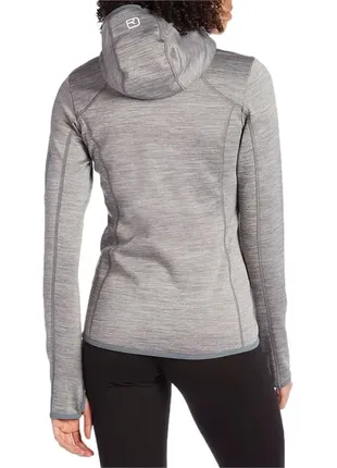 Якісна толстовка худі ortovox merino inside fleece melange gray hoodie women's2 фото