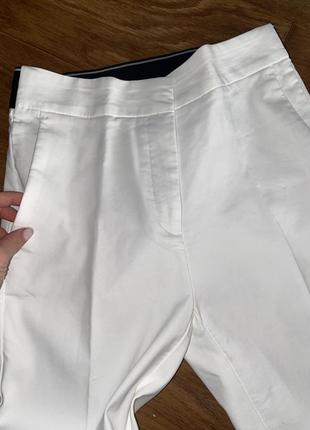 Белые брюки с стрелами классические брюки с высокой посадкой zara белые прямое брюки на резинке3 фото
