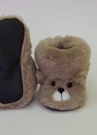 Женские домашние тёплые тапочки, тапочки-сапожки, тапочки зверюшки "медведь", парные тапочки
