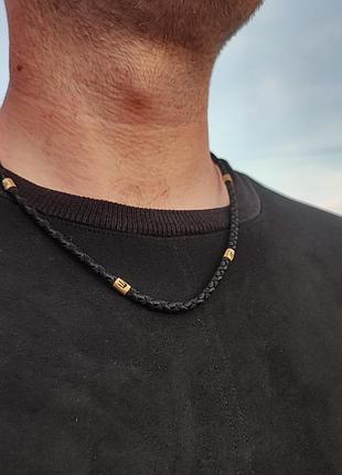 Шнурок з срібними закінченнями і вставками meridian 925 проби в позолоті 866/4трз