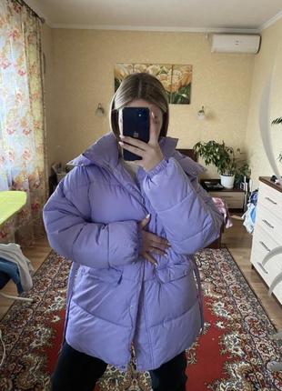Продам стильную женскую куртку лилового цвета с поясом р 46 lady yep💞2 фото