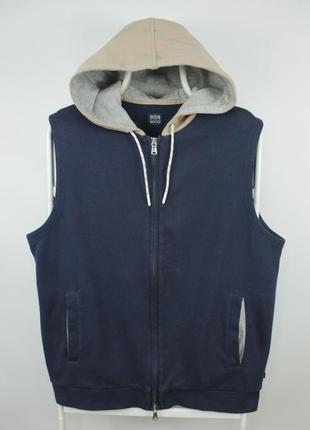 Світшот без рукавів жилетка boggi milano vest hooded sweatshirt stretch blue