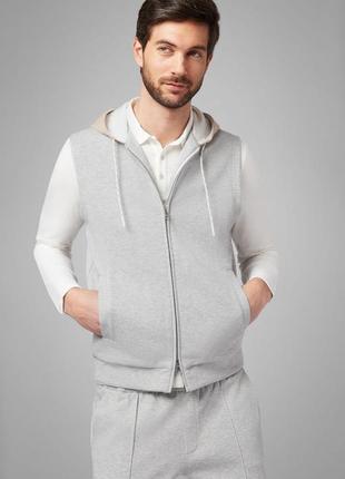 Світшот без рукавів жилетка boggi milano vest hooded sweatshirt stretch blue9 фото