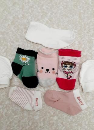Носочки детские на возраст от рождения до 6 месяцев