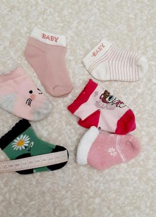 Носочки детские на возраст от рождения до 6 месяцев
