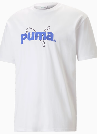 Біла чоловіча футболка puma team graphic tee men нова оригінал з сша