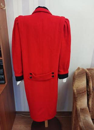 Ви5тажное оверсайз шерстяное оверсайз красное шерстиное пальто мыды 80 красное л хл3 фото