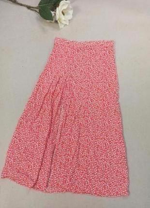 Красивая юбка-миди в цветочный принт h&amp;m.3 фото