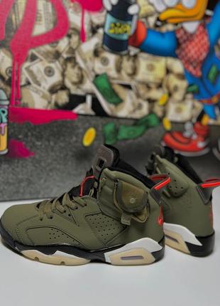 Кроссовки air jordan 6 x travis scott british khaki