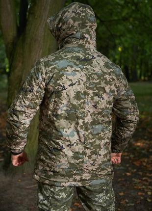 Зимовий бушлат піксель зсу, зимова куртка soft shell на флісі, тактична військова армійська 46-587 фото