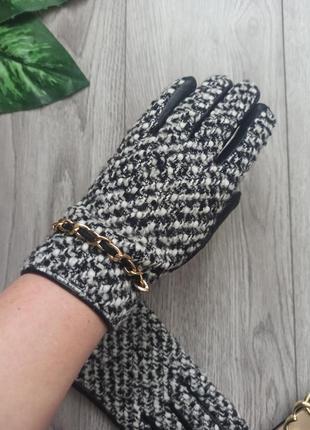 Шкіряні рукавички , тканині шкіряні рукавички, теплі шкіряні рукавички із цепкою m-l london1 фото