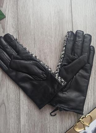 Шкіряні рукавички , тканині шкіряні рукавички, теплі шкіряні рукавички із цепкою m-l london4 фото