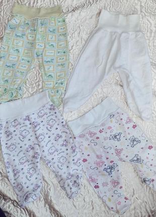 Повзунки на єврорезинці, в тканині інтерлок, 0-3 розмір