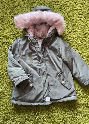 Zara куртка парка девчачья 98