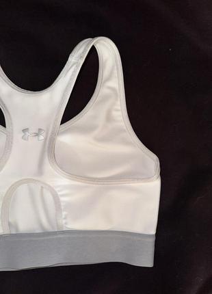 Топ білий жіночий спортивний under armour mid crossback bra white3 фото