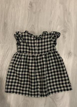 Zara baby стильное платье в клетку 9-12 месяцев2 фото