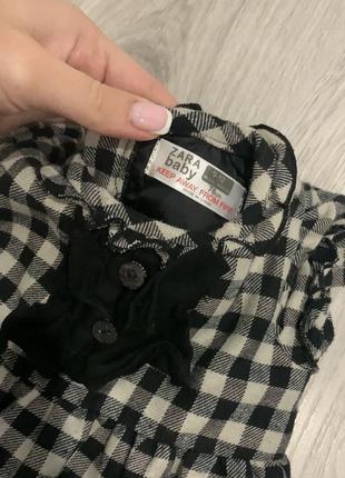 Zara baby стильное платье в клетку 9-12 месяцев4 фото