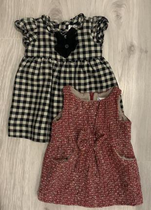 Zara baby твидовое платье сарафан на девочку 9-12 месяцев