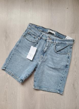 Шорти джинсові світлі бермуди 42 м zara 5575/4354 фото