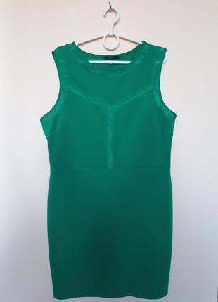Зелена святкова класична еластична сукня, сукня олівець, платье карандаш 54-56 р.