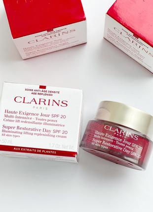 Clarins super restorative day cream jour spf 20 - дневной крем для всех типов кожи с спф 20