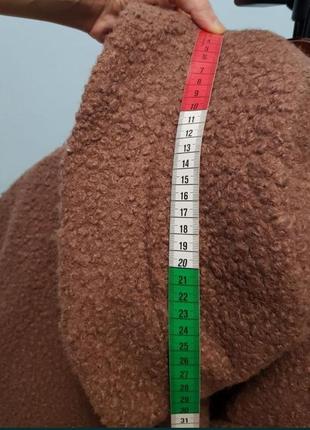 Пальто тренд коричневе баранчик вільного крою3 фото