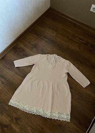 Кукольное зефирное  теплое стильное платье пудра размер л9 фото