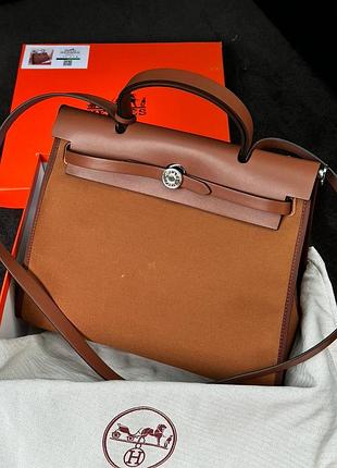 Сумка hermes herbag zip 31 bag ginger  premium
