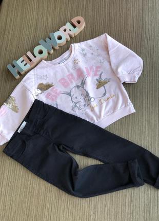Одежда на девочку 5 лет, комплект на 5 лет, свитшот и джинсы1 фото
